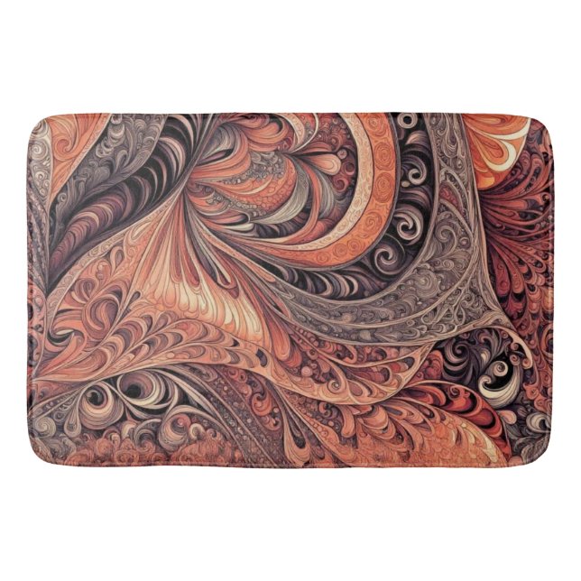 Intricate Boho Abstract Mandala Pattern Bath Mat Badematte (Vorderseite)