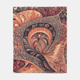 Intricate Boho Abstract Mandala Pattern Fleecedecke