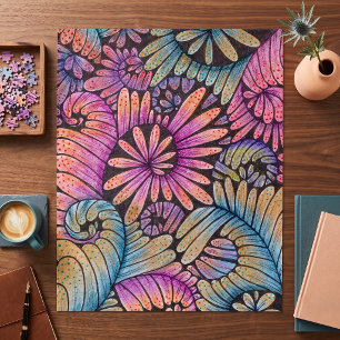 Intricate Boho-Zen-Doodle-Art Botanische Therapie