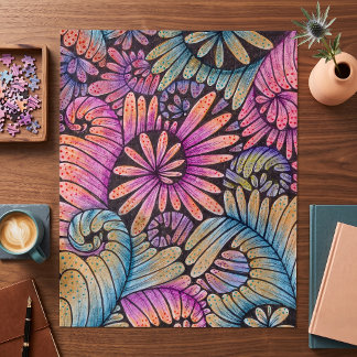 Intricate Boho-Zen-Doodle-Art Botanische Therapie