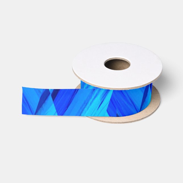 Intricate Cobalt Blue Marble Muster Satinband (Spule)