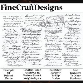 Intricate Elegant Cursive Writing AF2 Decoupage Seidenpapier