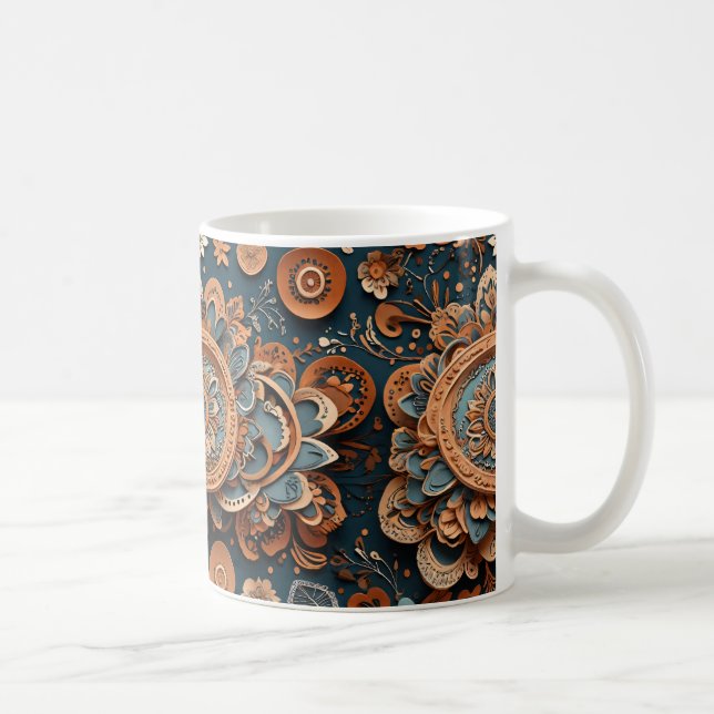 Intricate Floral Harmony Kaffeetasse (Rechts)