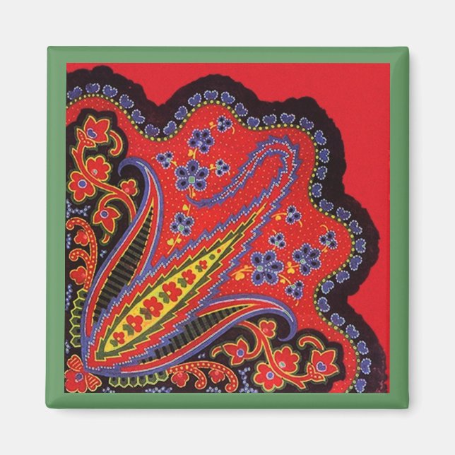 Intricate Folk-Art Magnete Zapfen-Malstil Magnet (Vorne)