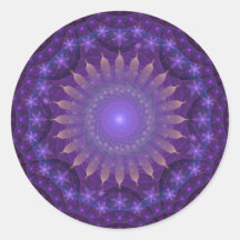 Intricate Fraktal Mandala | Lila, blau, orange