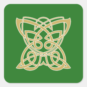 Intricate Gold Celtic Butterfly Quadratischer Aufkleber