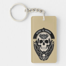 Intricate Gothic Skull Illustration Schlüsselanhänger