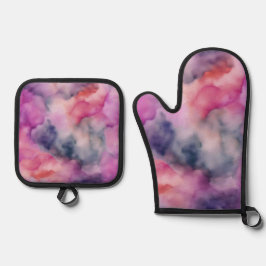 Intricate Marbling Effect Ofenhandschuh & Topflappen-Set