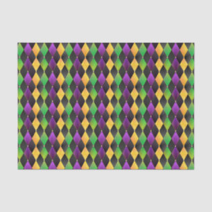 Intricate Mardi Gras Colors Diamond Raute Seidenpapier