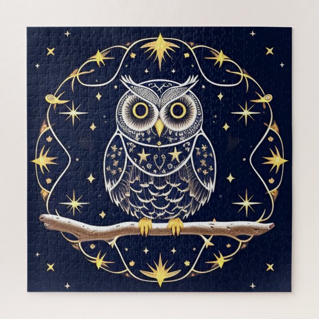 Intricate Night Owl Illustration (Vertikal)