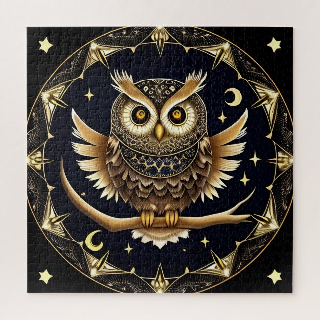 Intricate Night Owl Illustration (Vertikal)