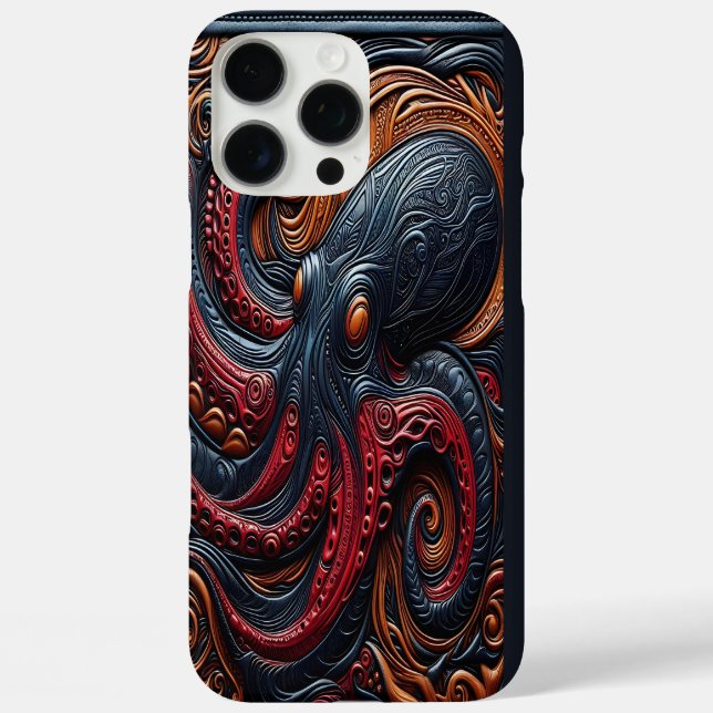 Intricate Octopus: Kunst in Bewegung iPhone 16 Pro Max Hülle (Rückseite)