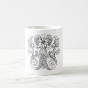 INTRICATE PEN 'N INK DESIGN VINTAG! ALT! KURZ! KAFFEETASSE
