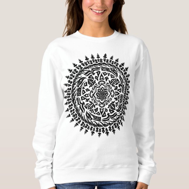Intricate Sacred Geometry handmade Mandala – Sweatshirt (Vorderseite)