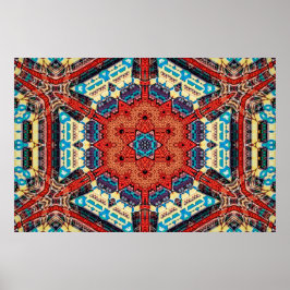 Intricate Vibranate Kaleidoskopische Sternexplosio Poster