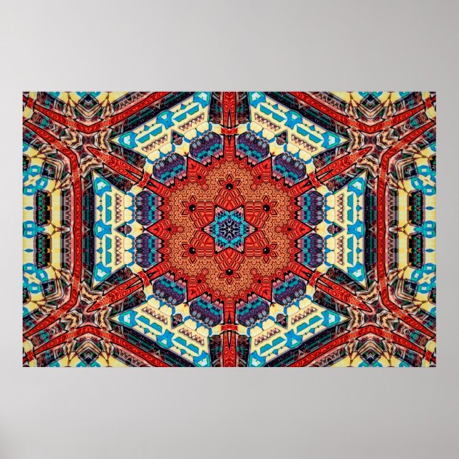 Intricate Vibranate Kaleidoskopische Sternexplosio Poster (Vorne)