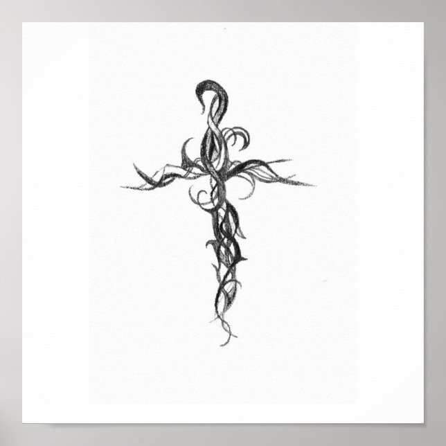 Intricated Cross Print Poster (Vorne)