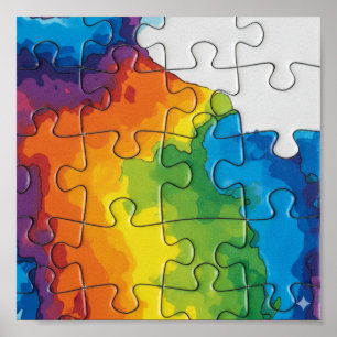 Intricentiertes Macro: Puzzle Interlocking Art Poster