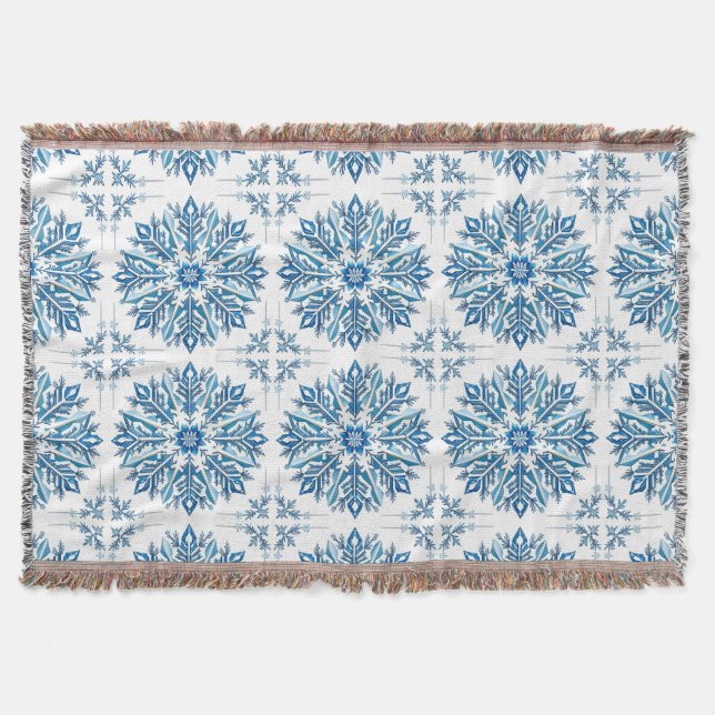 Intricentive Blue Snowflake Design Decke (Vorderseite)