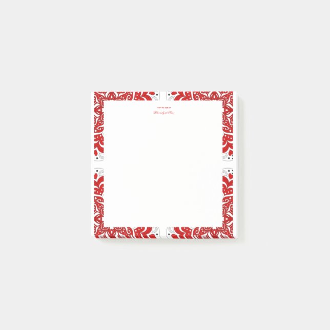 Intricierte Lieben - Rot - Post it Post-it Klebezettel (Vorderseite)