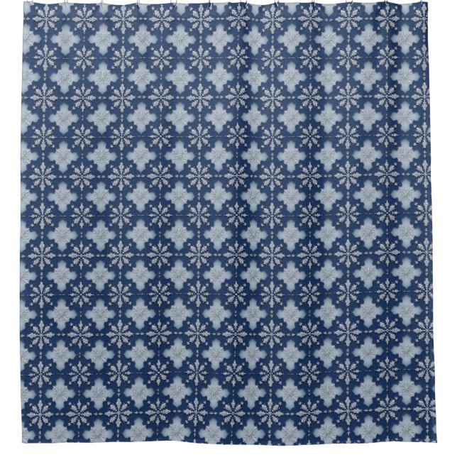 Intricses Snowflake-Muster Duschvorhang (Vorderseite)