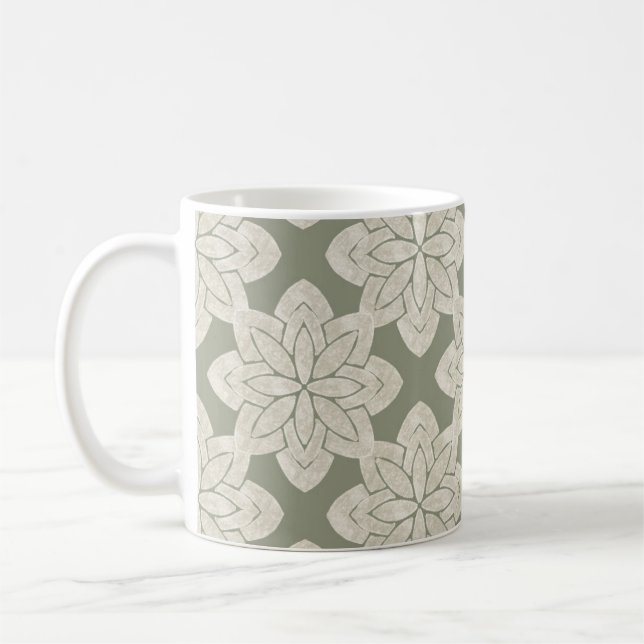 Intricsive Sage Green Blume Kaffeetasse (Links)