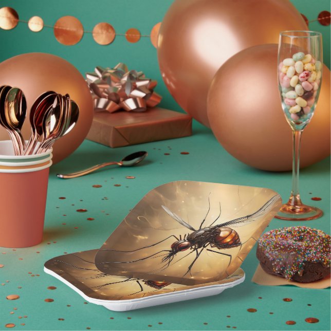 Intrictive Flügel: Das Moskito Fraktal Art Pappteller (Multi)