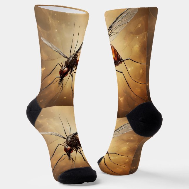 Intrictive Flügel: Das Moskito Fraktal Art Socken (Gewinkelt)