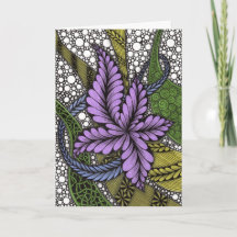 Intrigante handgezeichnete violette Blumen-Zen-Doo