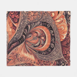 Intrigates Boho-Abstract-Mandala-Muster Fleecedecke