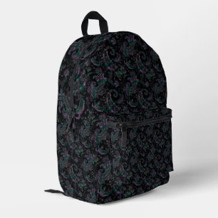Intrigenes dunkles Paisley-Öl-Slick-Muster Bedruckter Rucksack