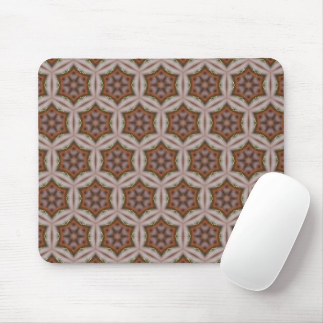 Intrigierendes geometrisches Sternmuster in Erdtön Mousepad (Mit Mouse)