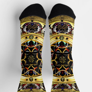 Intrikat detailliertes Mandala mit lebendigen Farb Socken