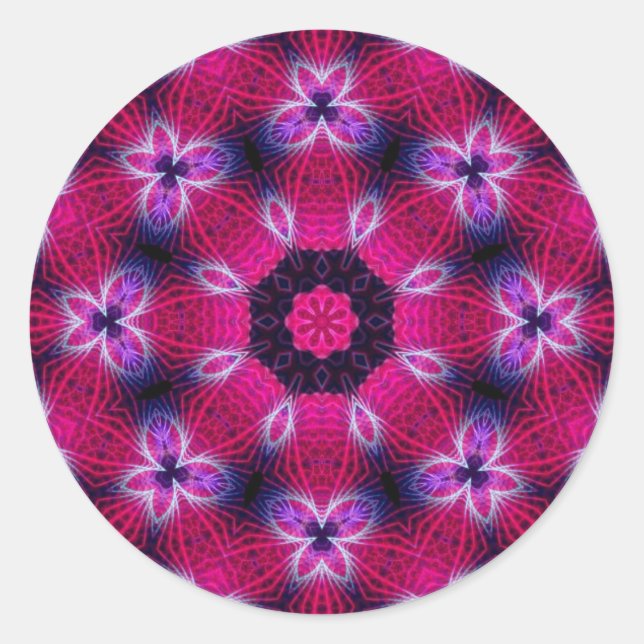 Intrikate rosa Aufkleber (Vorderseite)