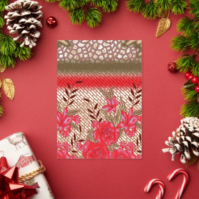 Intrikates Stoffdesign mit Blumenmuster Acryleinladungen (Insitu (Feiertag))