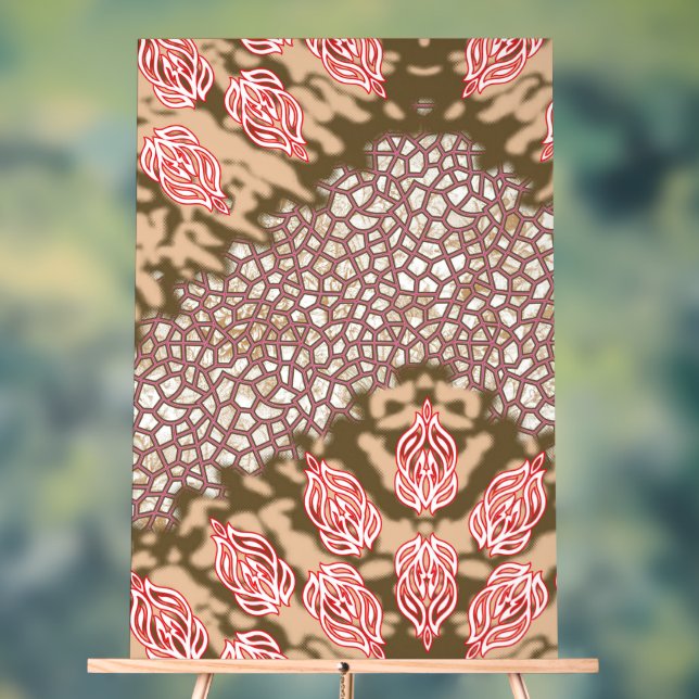 Intrikates Stoffdesign mit Blumenmuster Acrylschild (Neutral)