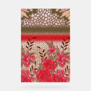 Intrikates Stoffdesign mit Blumenmuster Acrylschild