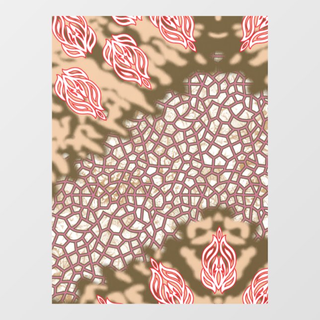 Intrikates Stoffdesign mit Blumenmuster Fensteraufkleber (Blatt)