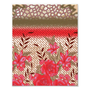 Intrikates Stoffdesign mit Blumenmuster Fotodruck