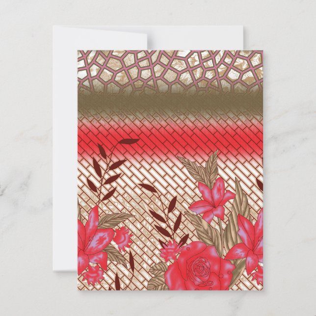 Intrikates Stoffdesign mit Blumenmuster Karte (Vorderseite)