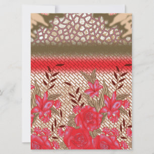 Intrikates Stoffdesign mit Blumenmuster Karte