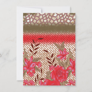 Intrikates Stoffdesign mit Blumenmuster Mitteilungskarte