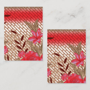 Intrikates Stoffdesign mit Blumenmuster Mitteilungskarte