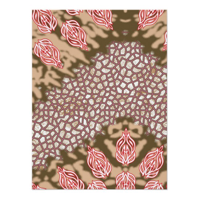Intrikates Stoffdesign mit Blumenmuster Poster (Vorderseite)