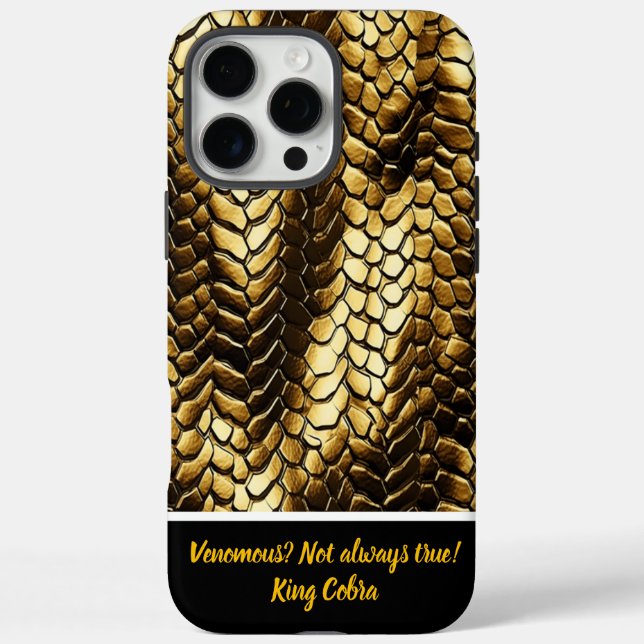 Intrikierte goldene Schlangenhautmuster iPhone 16 Pro Max Hülle (Rückseite)