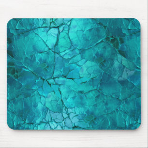 Intrikierte Risse, Linien in Aquamarin und Türkis Mousepad