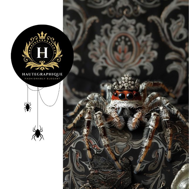 Intrikierte schwarze Regal Crowned Spider Art Seidenpapier (Von Creator hochgeladen)