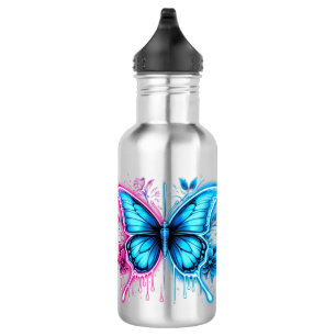 Intrikierte Wirbel und Blüten: Ein Whimsikischer S Edelstahlflasche