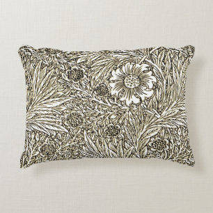 Intrikiertes Blumendesign in Braun und Weiß Dekokissen