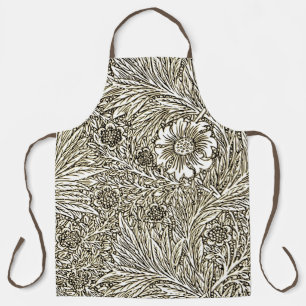 Intrikiertes Blumendesign in Braun und Weiß Schürze